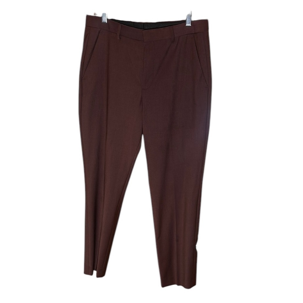 Express Men's Burgundy Suit Pants Slim 31x30